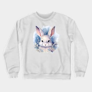 Bunny Christmas floral watercolor Crewneck Sweatshirt